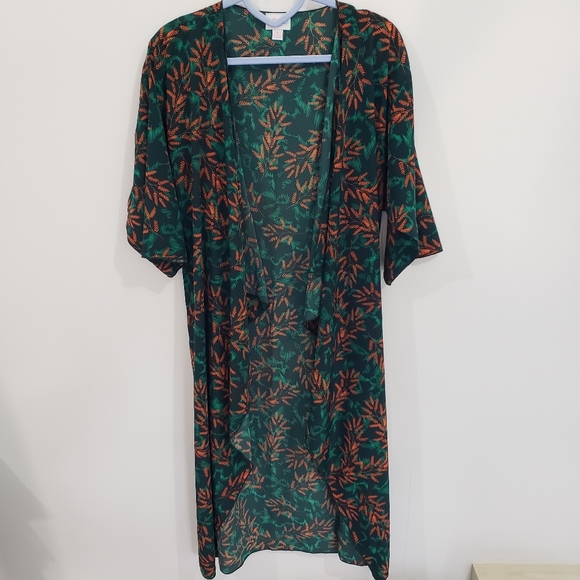 Lularoe Shirley Kimono Open Front Cardigan Small Prints Allover Waterfall Boho - Picture 1 of 13